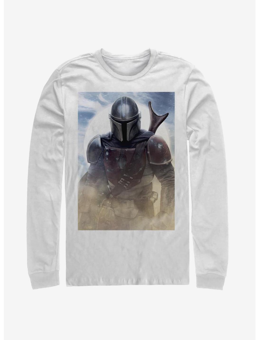 Star Wars The Mandalorian Warrior Poster Long-Sleeve T-Shirt, WHITE, hi-res