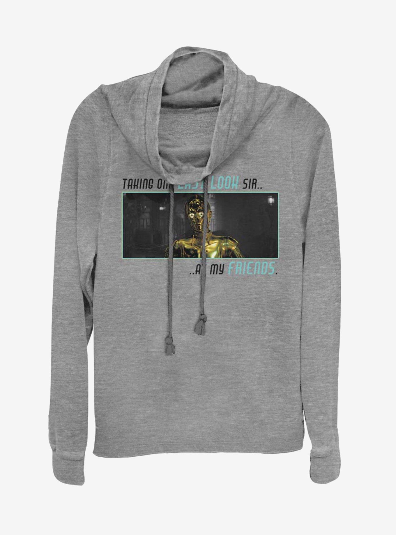 Star Wars Episode IX The Rise Of Skywalker Last Look Cowlneck Long-Sleeve Womens Top, GRAY HTR, hi-res