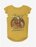 Star Wars The Mandalorian Bounty Retro Youth Girls Flutter Sleeve T-Shirt, GOLD, hi-res