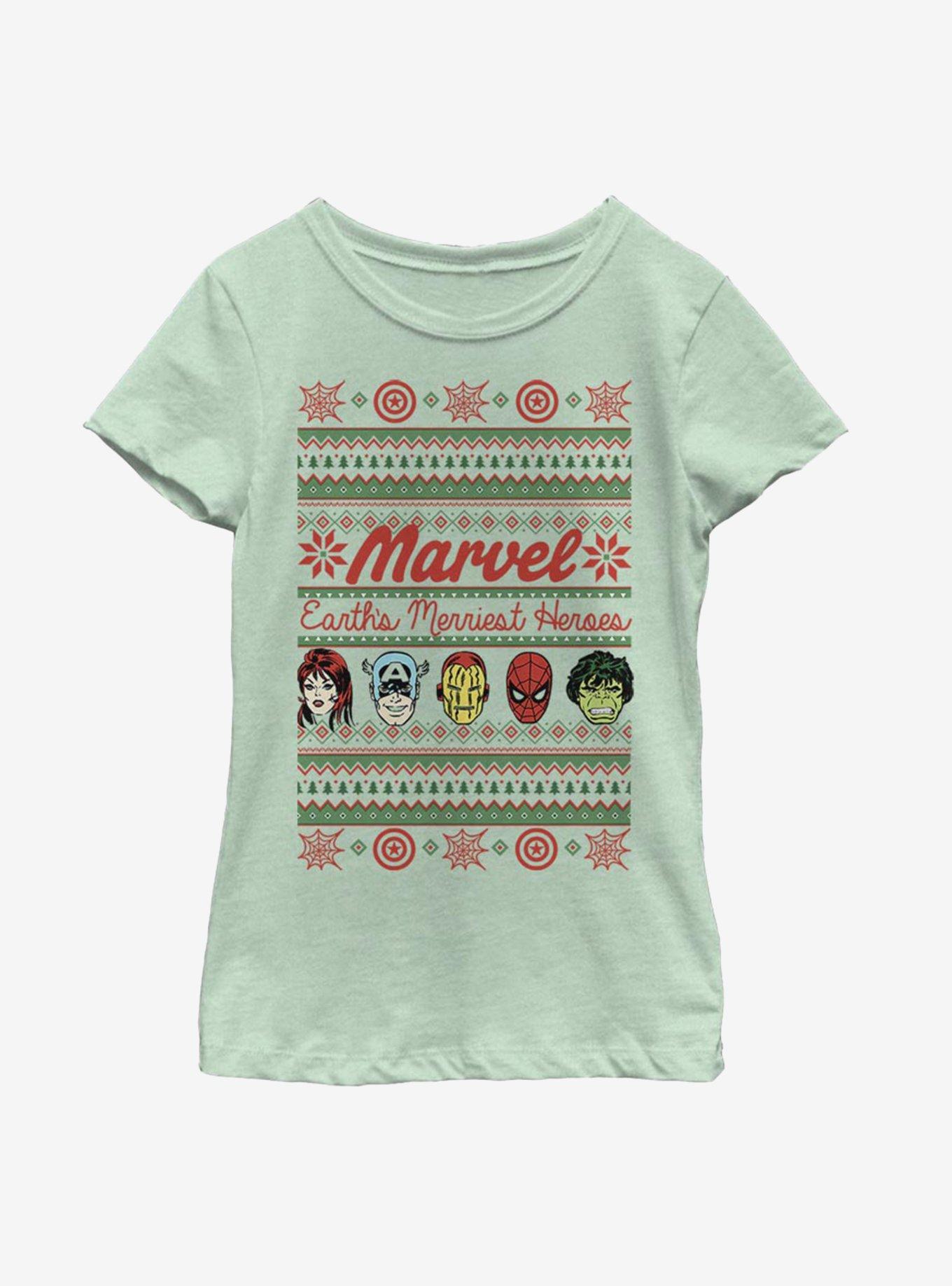 Marvel Avengers Merriest Heroes Youth Girls T-Shirt, , hi-res