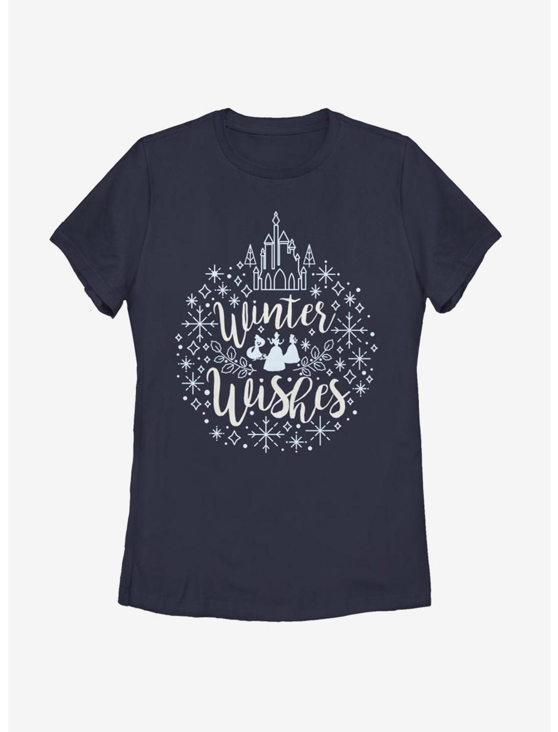Disney Princesses Winter Wishes Womens T-Shirt, NAVY, hi-res