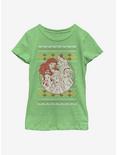 Disney Princesses Christmas Pattern Youth Girls T-Shirt, , hi-res