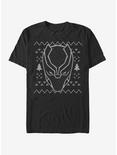 Marvel Black Panther Mask Christmas Pattern T-Shirt, BLACK, hi-res
