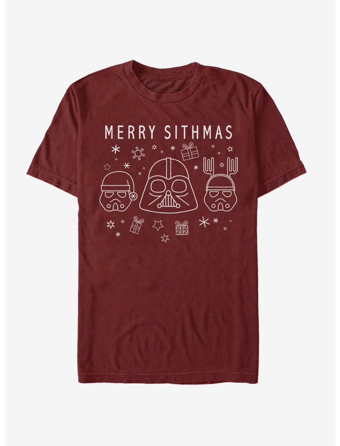 Star Wars Christmas Light Sabers T-Shirt, CARDINAL, hi-res