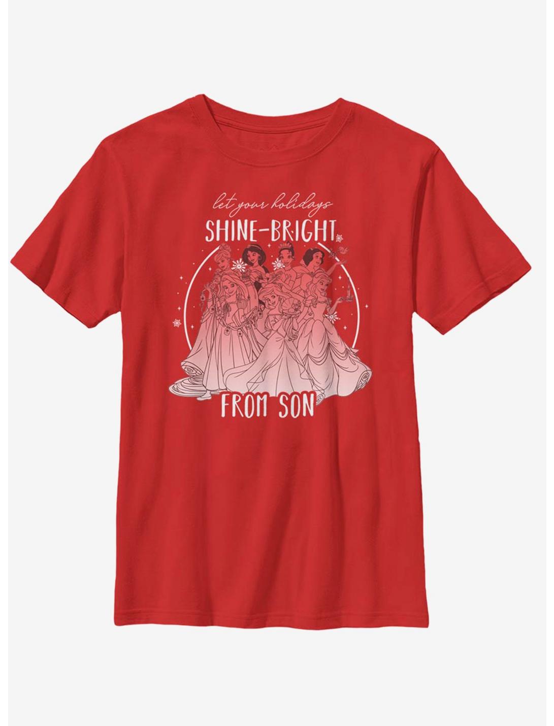 Disney Princesses Shine Bright Son Youth T-Shirt, RED, hi-res