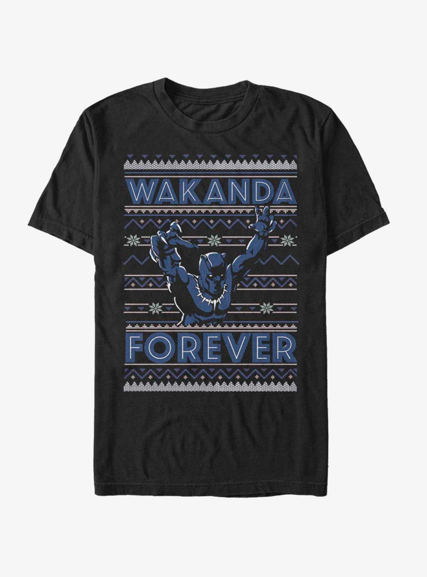 Marvel Black Panther Wakanda Holiday Christmas Pattern T-Shirt, , hi-res