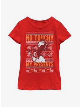 Disney The Emperors New Groove No Touchy Christmas Pattern Youth Girls T-Shirt, , hi-res