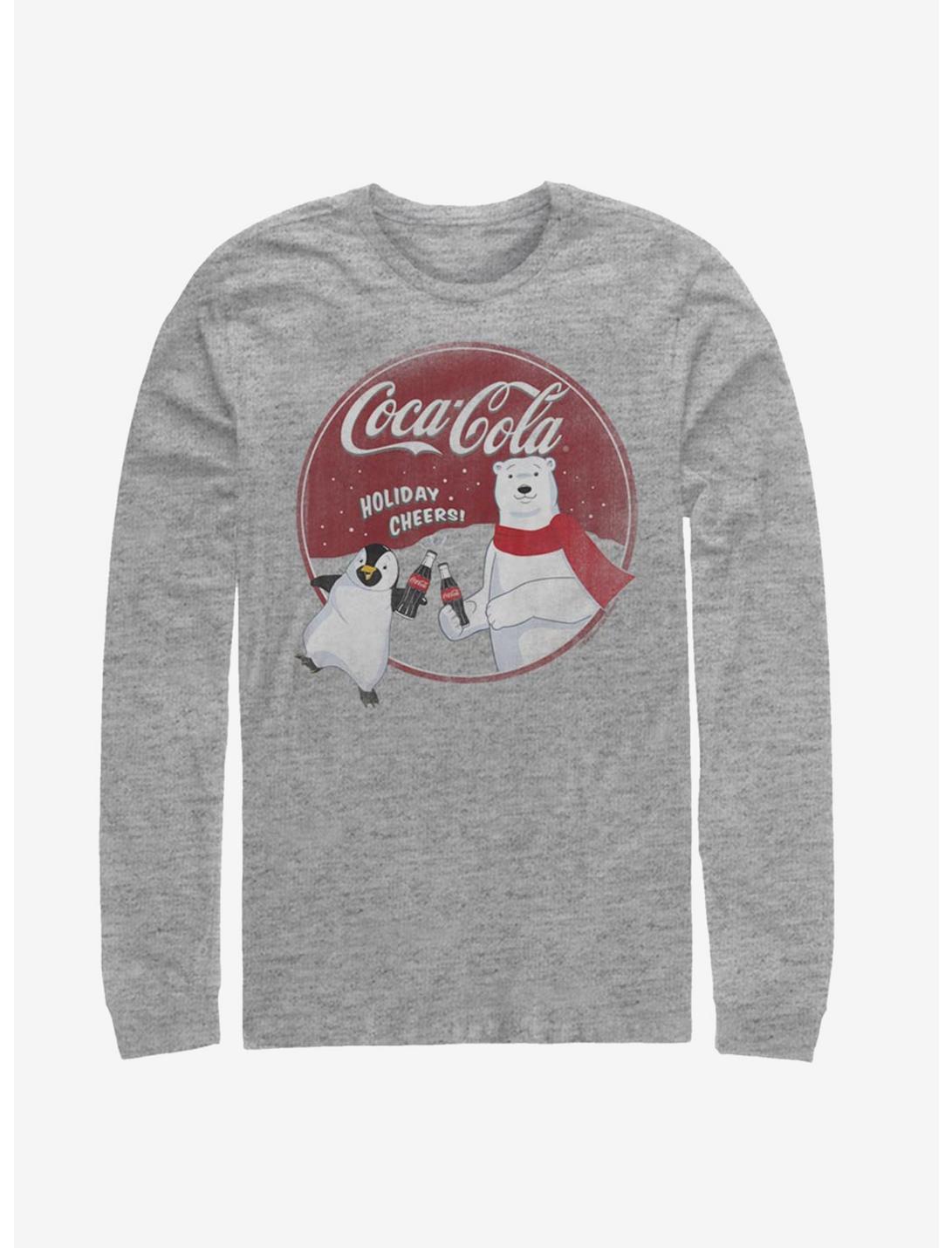 Coca Cola Holiday Cheers Bear Long-Sleeve T-Shirt, ATH HTR, hi-res