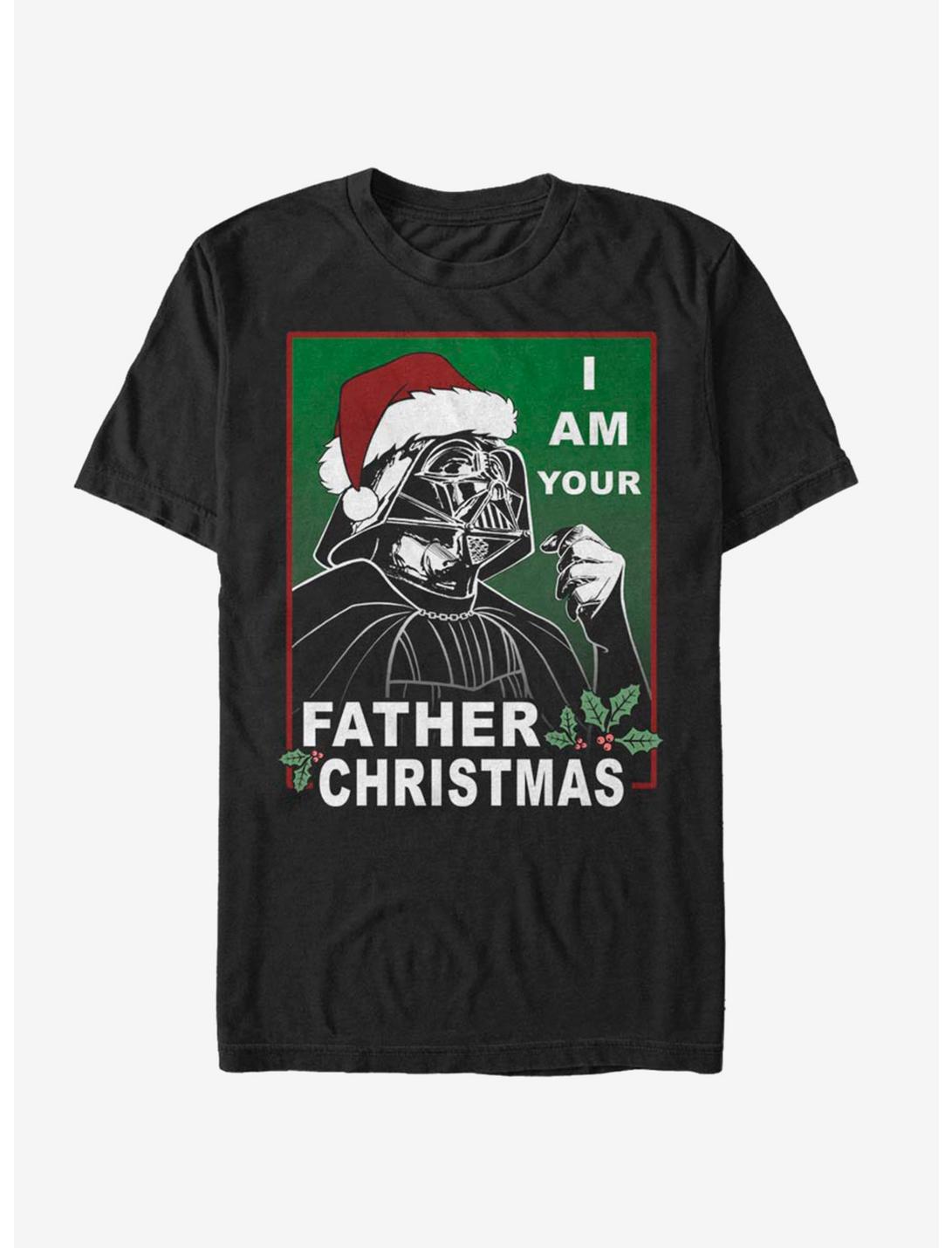 Star Wars Vader Father Christmas T-Shirt, BLACK, hi-res
