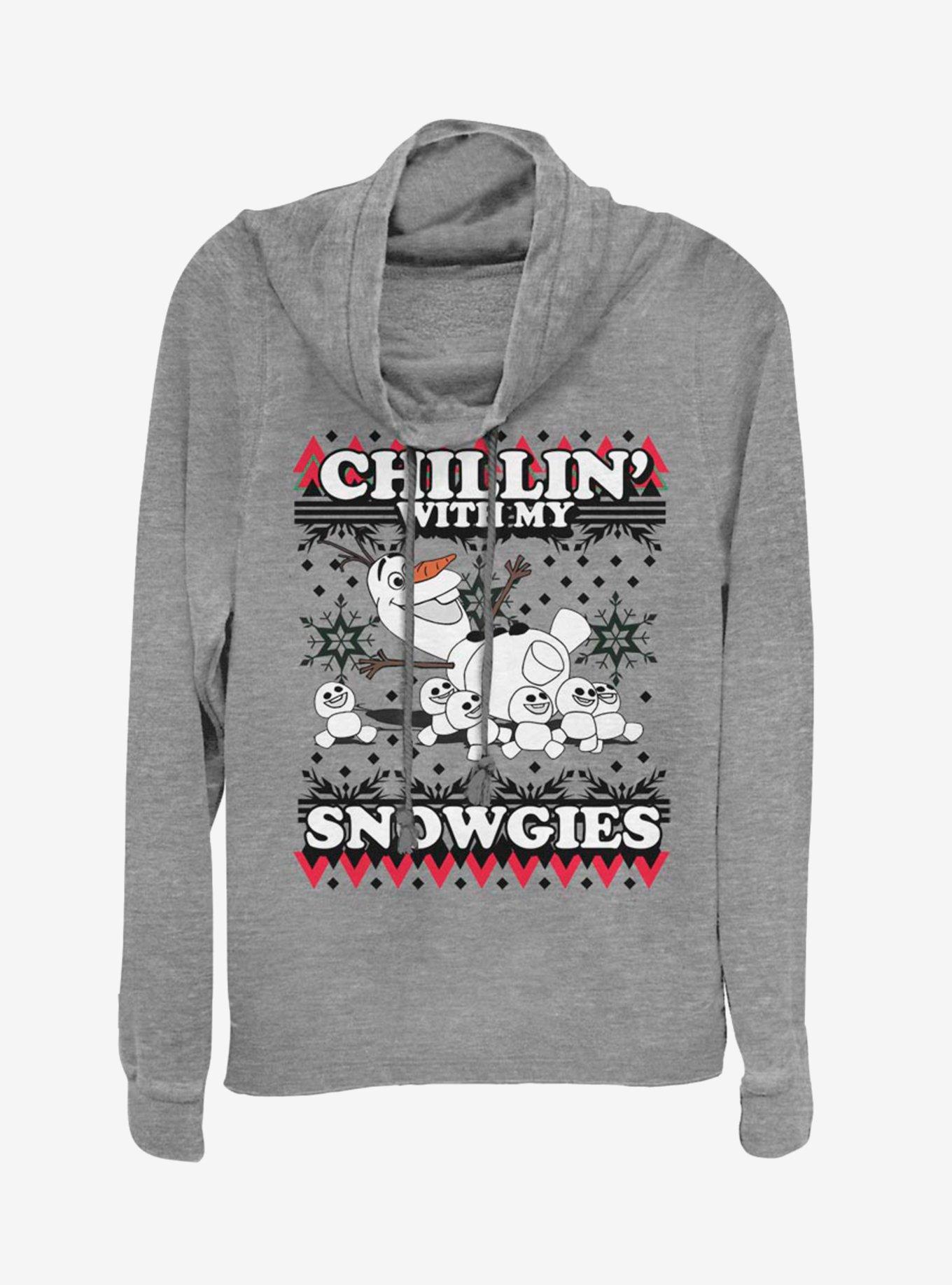 Disney Frozen Snowgie Chillin' Cowlneck Long-Sleeve Womens Top, , hi-res