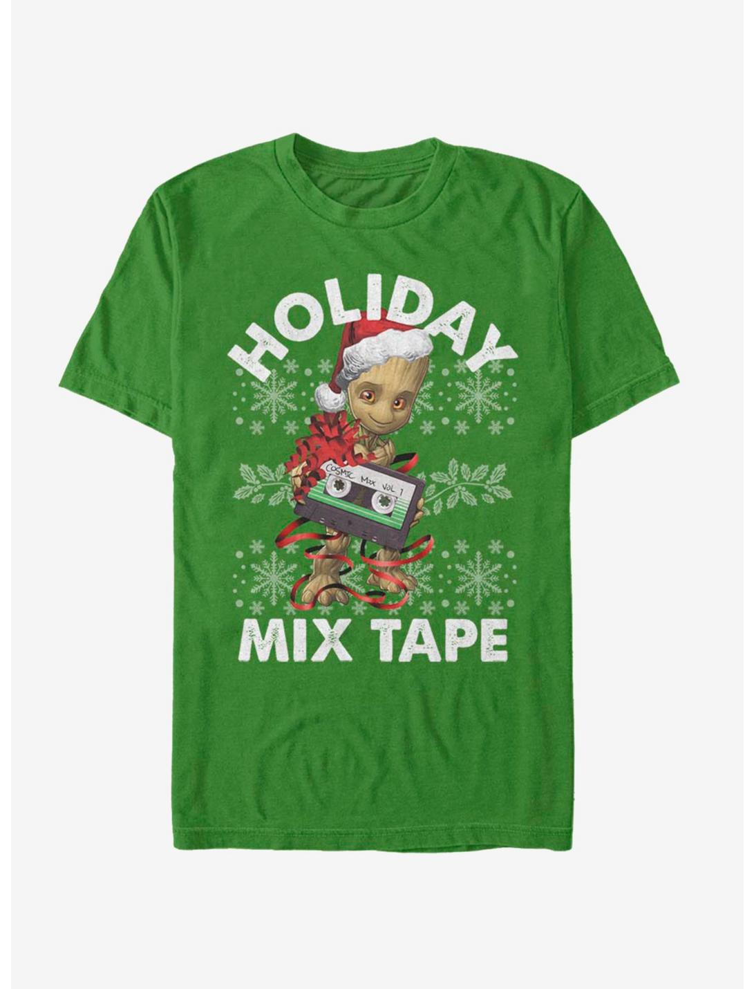 Marvel Guardians Of The Galaxy Groot Mix Tape Christmas T-Shirt, KELLY, hi-res