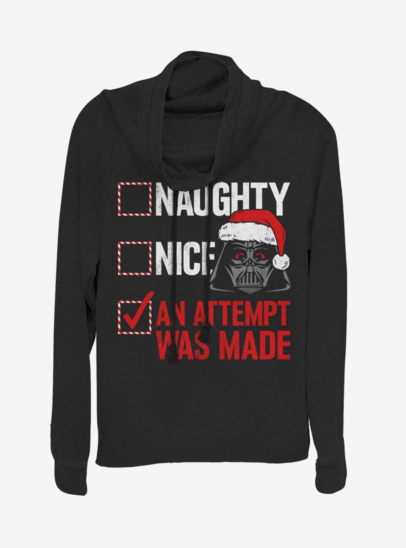 Star Wars Vader An Attempt Was Made Cowlneck Long-Sleeve Womens Top, , hi-res