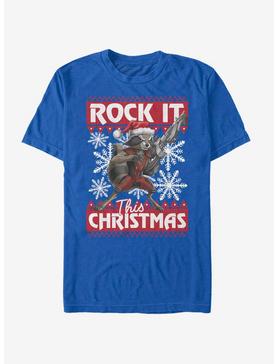 Marvel Guardians Of The Galaxy Rocket Christmas T-Shirt, ROYAL, hi-res