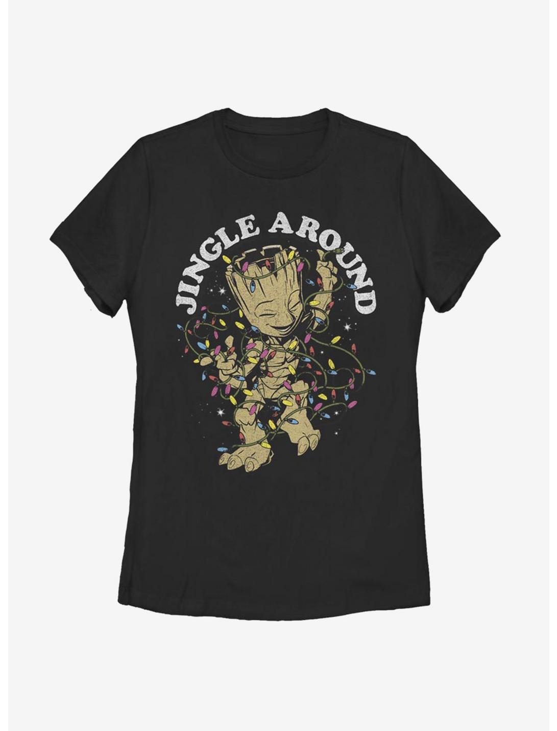 Marvel Guardians Of The Galaxy Jingle Groot Womens T-Shirt, BLACK, hi-res