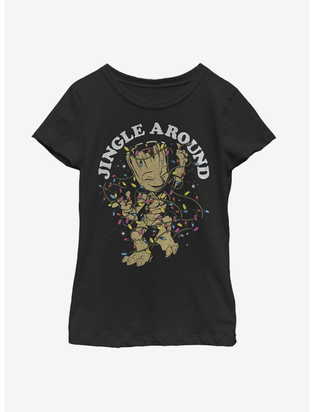 Marvel Guardians Of The Galaxy Jingle Groot Youth Girls T-Shirt, BLACK, hi-res