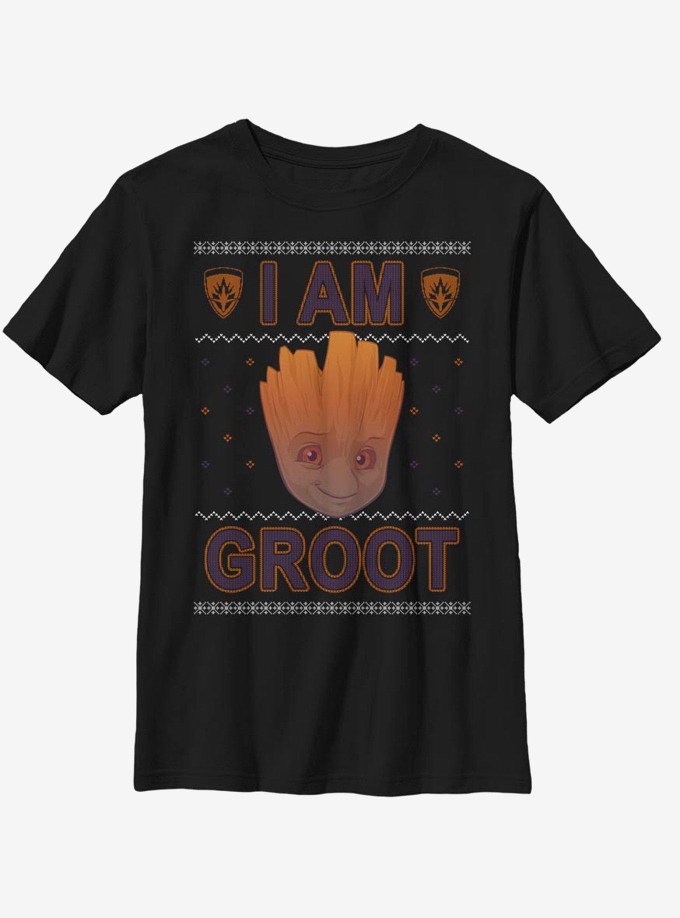 Marvel Guardians Of The Galaxy Groot Christmas Pattern Youth T-Shirt, , hi-res