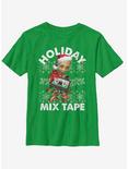 Marvel Guardians Of The Galaxy Groot Mix Tape Christmas Youth T-Shirt, KELLY, hi-res