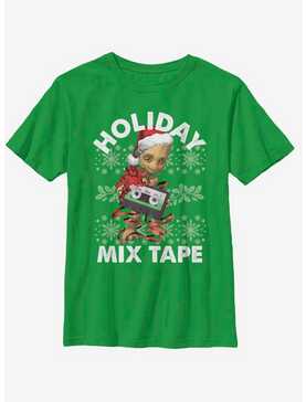 Marvel Guardians Of The Galaxy Groot Mix Tape Christmas Youth T-Shirt, , hi-res