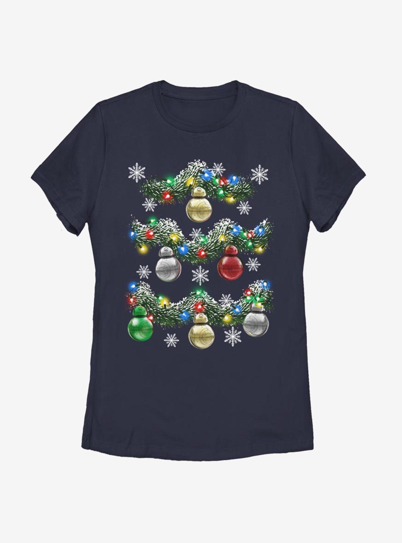 Star Wars BB-8 Holiday Garlands Womens T-Shirt, , hi-res