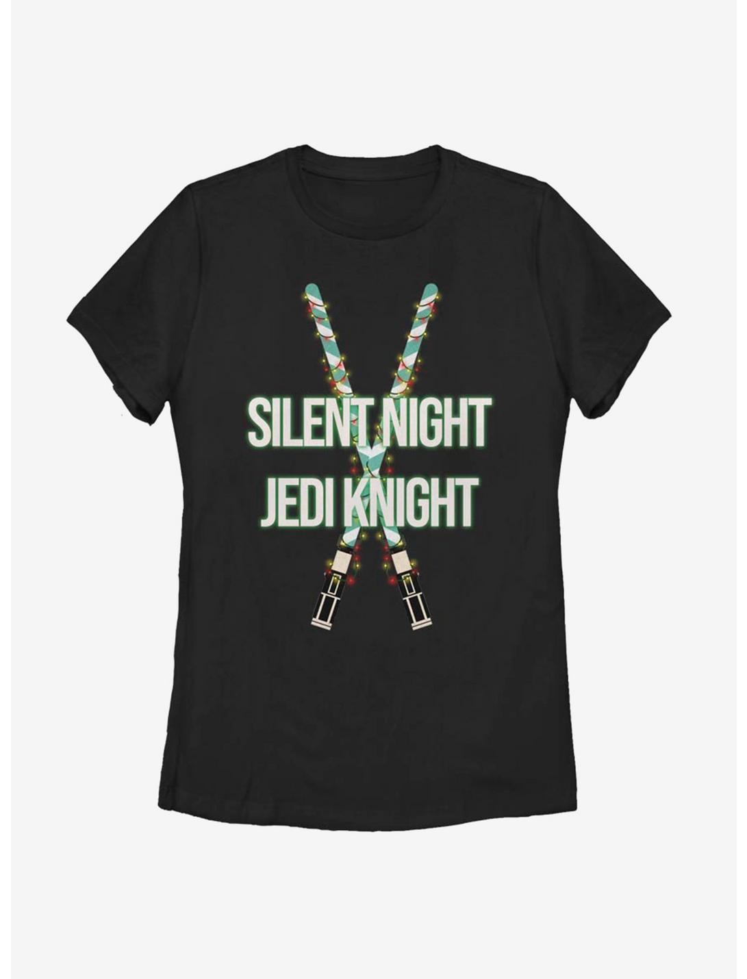 Star Wars Christmas Light Sabers Womens T-Shirt, BLACK, hi-res