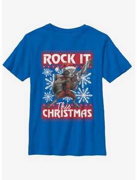 Marvel Guardians Of The Galaxy Rocket Christmas Youth T-Shirt, , hi-res