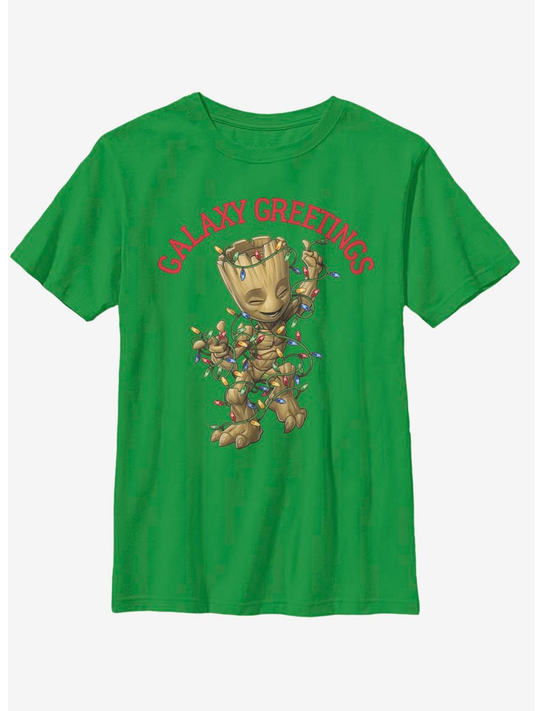 Marvel Guardians Of The Galaxy Christmas Baby Groot Youth T-Shirt, KELLY, hi-res