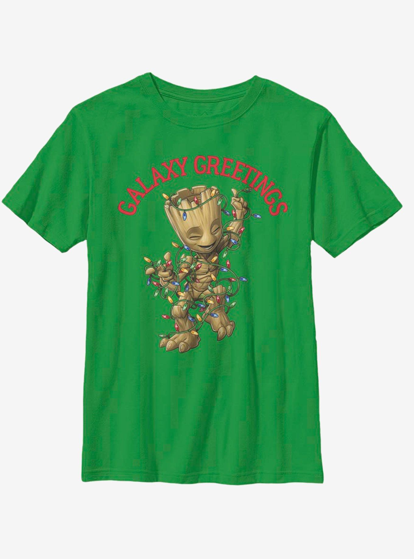 Marvel Guardians Of The Galaxy Christmas Baby Groot Youth T-Shirt ...