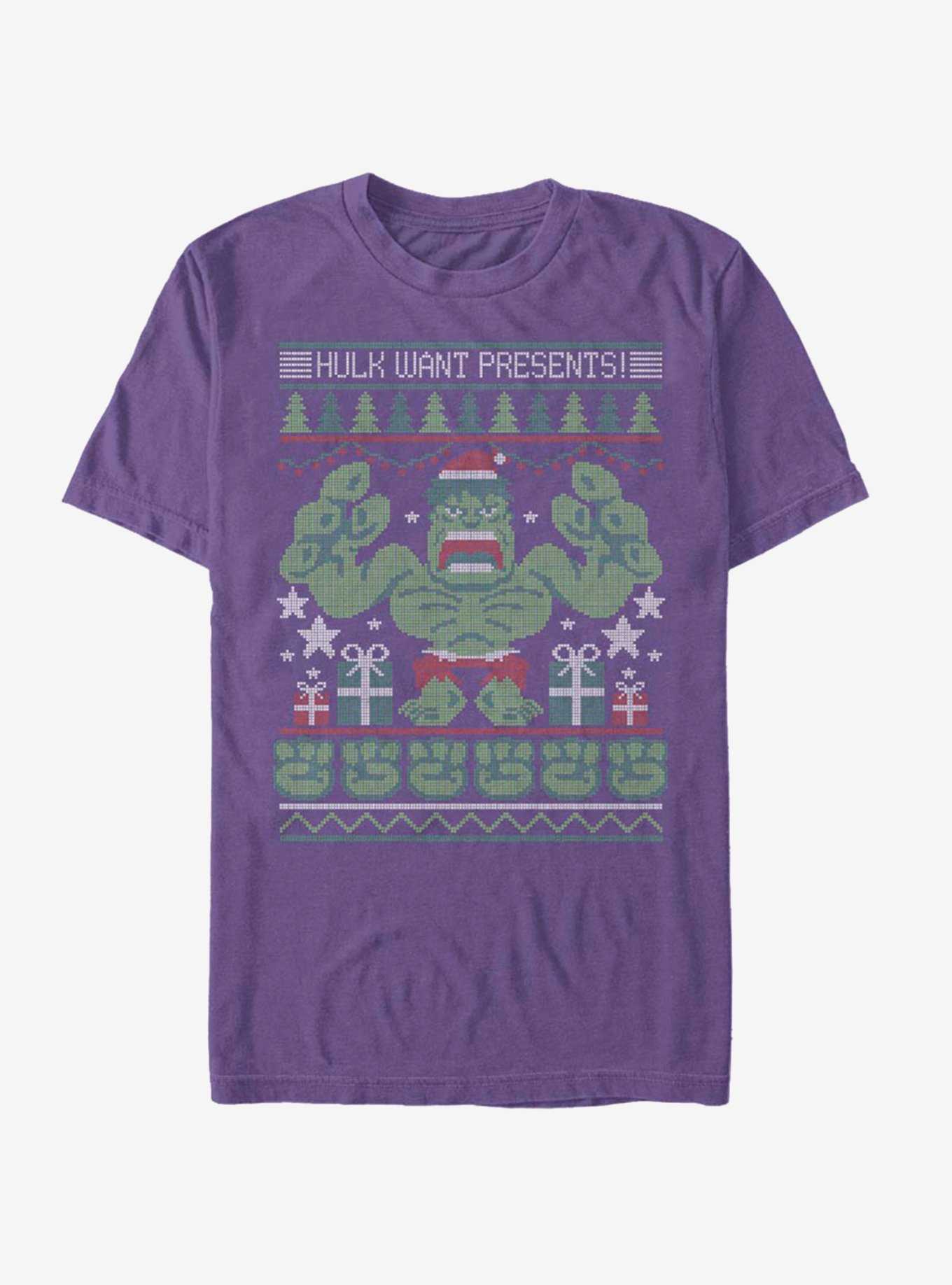 Marvel Hulk Presents Christmas Pattern T-Shirt, , hi-res