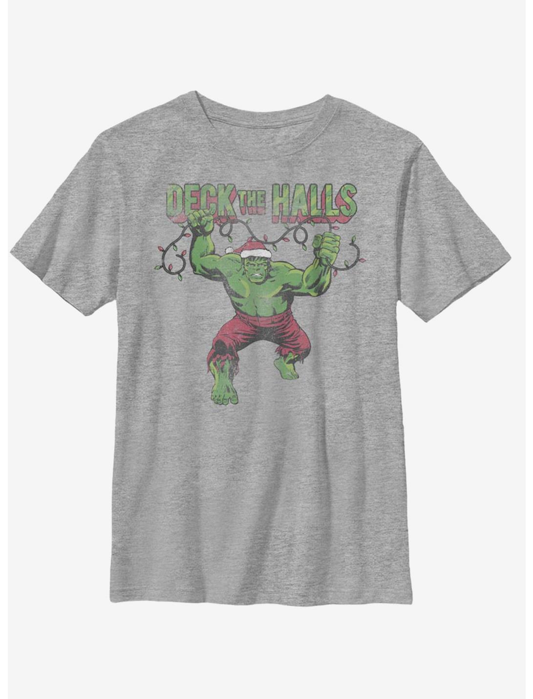 Marvel Hulk Deck The Halls Youth T-Shirt, ATH HTR, hi-res