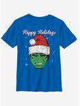 Marvel Hulk Happy Holidays Youth T-Shirt, ROYAL, hi-res