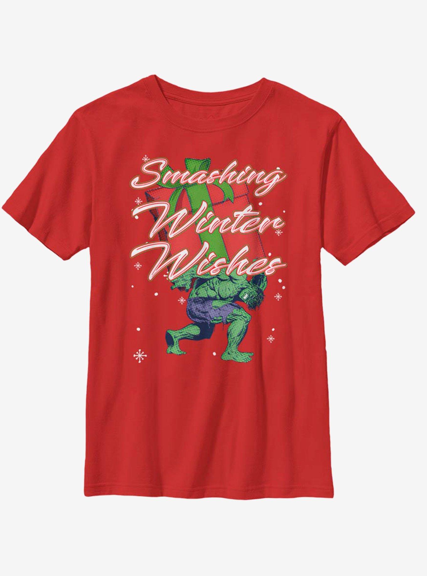 Marvel Hulk Smashing Winter Youth T-Shirt, , hi-res