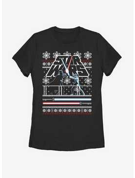 Star Wars Holiday Face Off Christmas Pattern Womens T-Shirt, , hi-res
