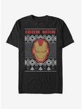 Marvel Iron Man Helmet Christmas Pattern T-Shirt, BLACK, hi-res
