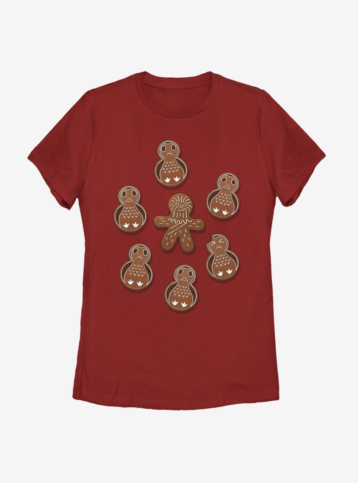 Star Wars Porg Chewie Holiday Cookies Womens T-Shirt, , hi-res