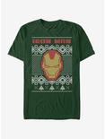 Marvel Iron Man Helmet Christmas Pattern T-Shirt, FOREST GRN, hi-res