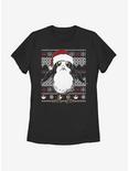 Star Wars Porg Christmas Pattern Womens T-Shirt, BLACK, hi-res