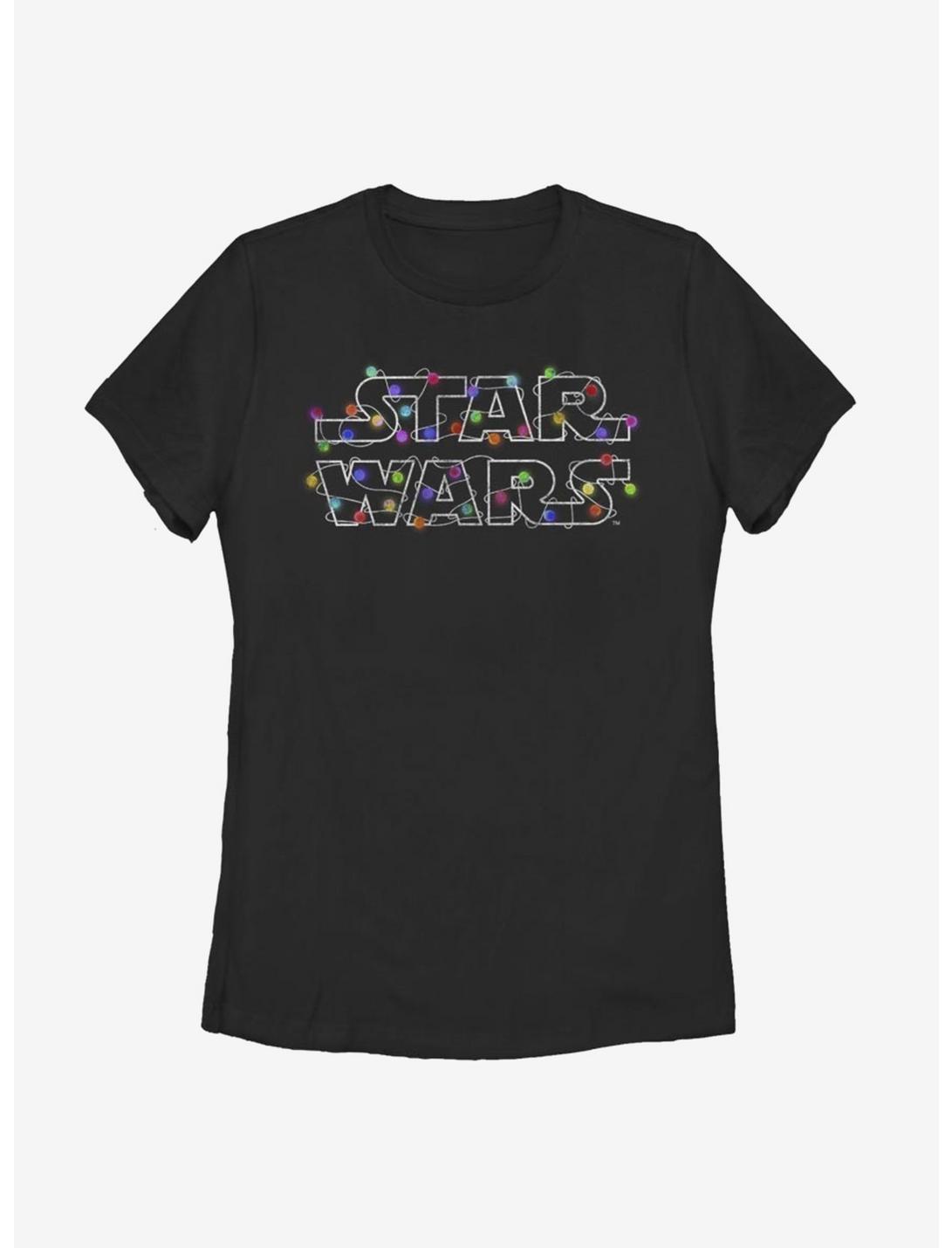 Star Wars Christmas Lights Womens T-Shirt, BLACK, hi-res