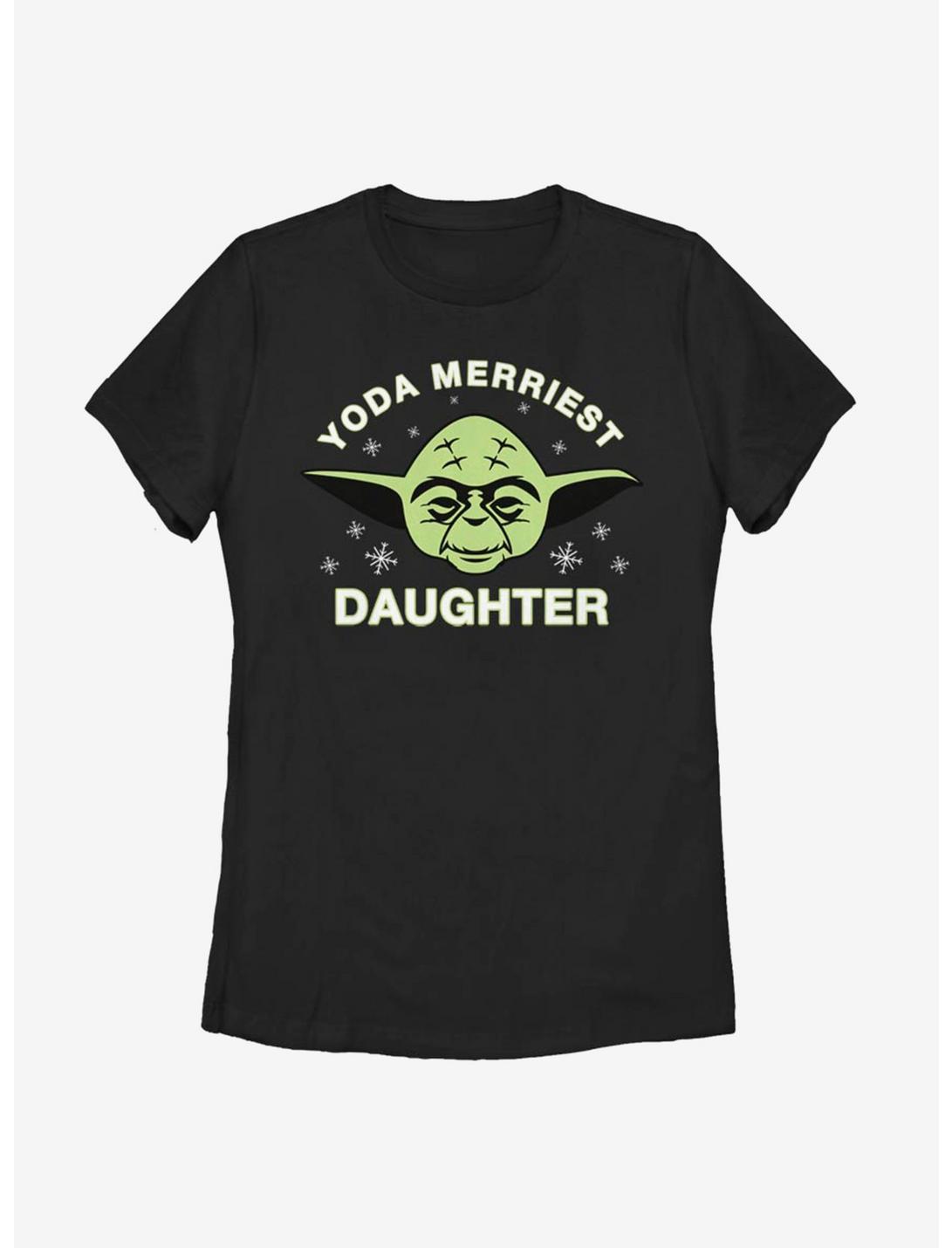 Star Wars Yoda Merriest Daughter Womens T-Shirt, BLACK, hi-res