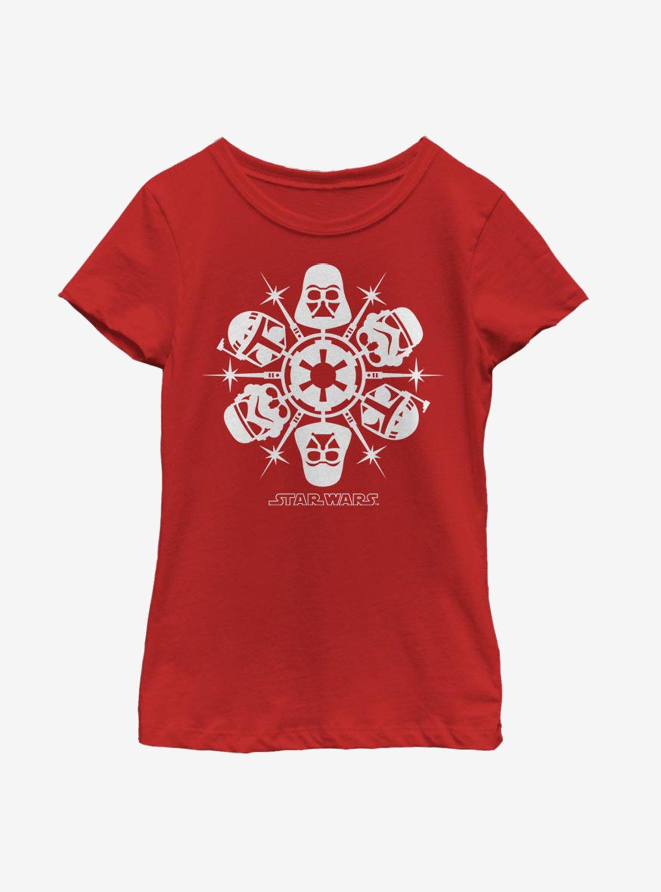 Star Wars Dark Side Flakes Youth Girls T-Shirt, RED, hi-res