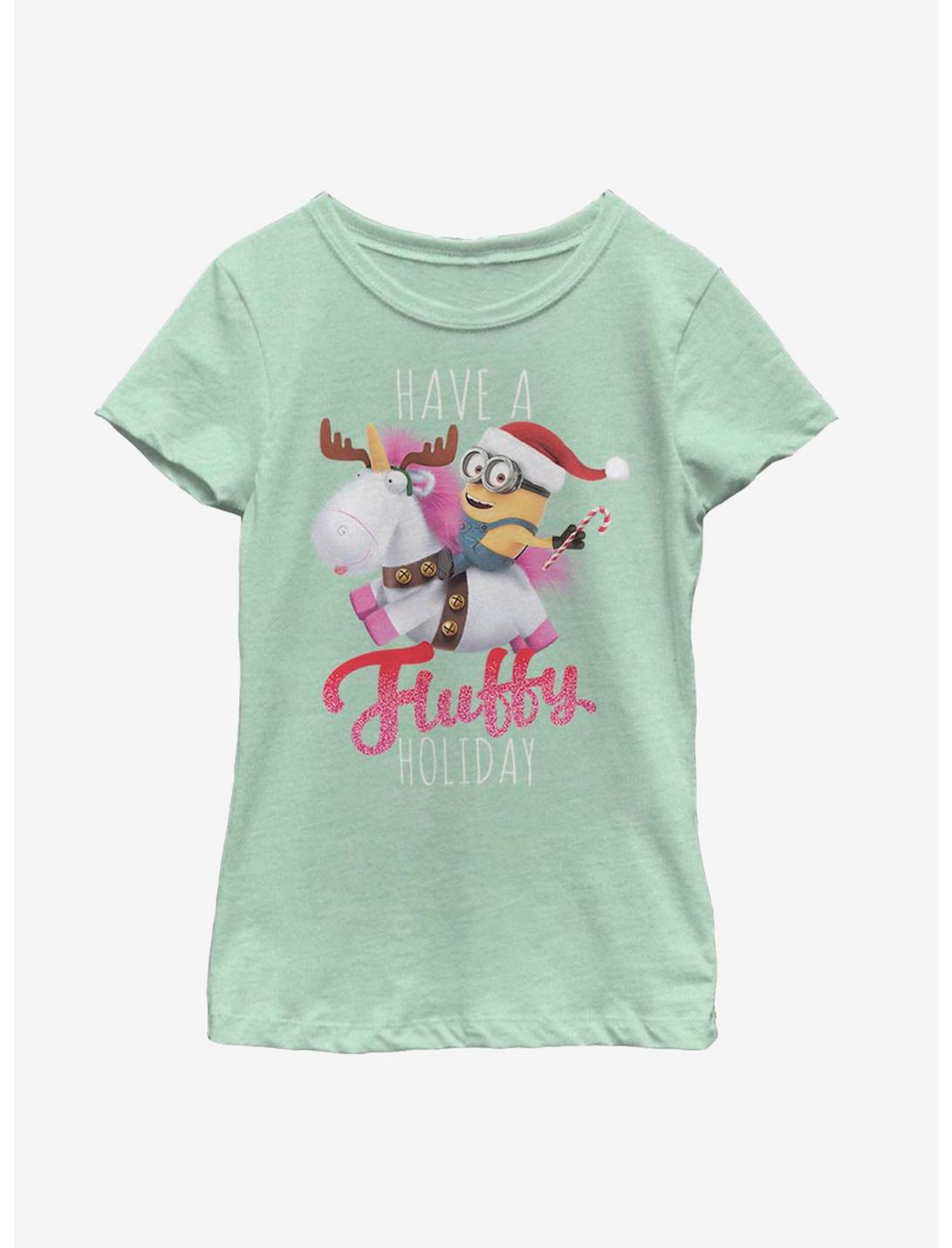 Despicable Me Minions Fluffy Holiday Youth Girls T-Shirt, MINT, hi-res