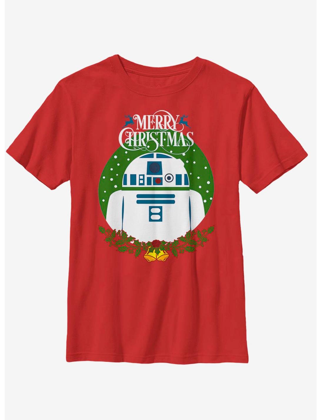Star Wars R2 Wreath Youth T-Shirt, RED, hi-res