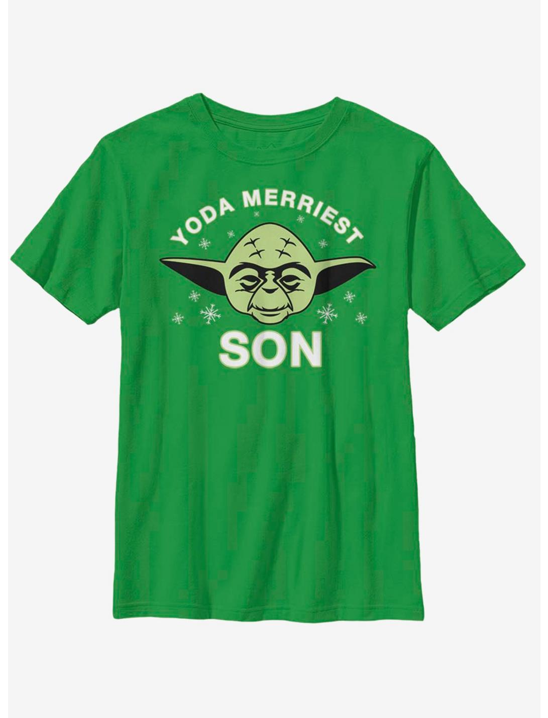 Star Wars Yoda Merriest Son Youth T-Shirt, KELLY, hi-res