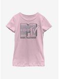 MTV Christmas Stitch Logo Youth Girls T-Shirt, PINK, hi-res
