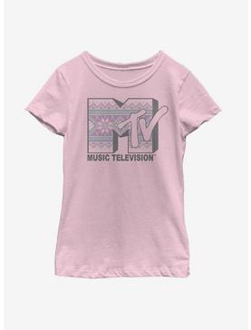 MTV Christmas Stitch Logo Youth Girls T-Shirt, , hi-res