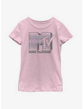 MTV Christmas Stitch Logo Youth Girls T-Shirt, , hi-res