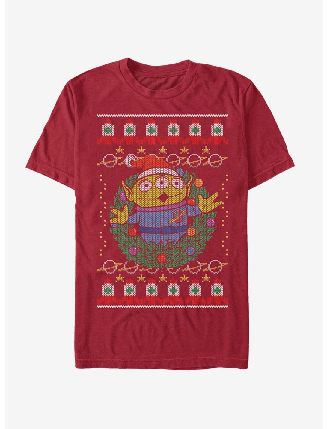 Disney Pixar Toy Story Greetings Christmas Pattern T-Shirt, CARDINAL, hi-res