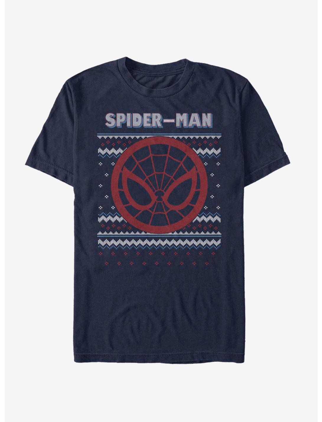 Marvel Spider-Man Spidey Christmas Pattern T-Shirt, NAVY, hi-res