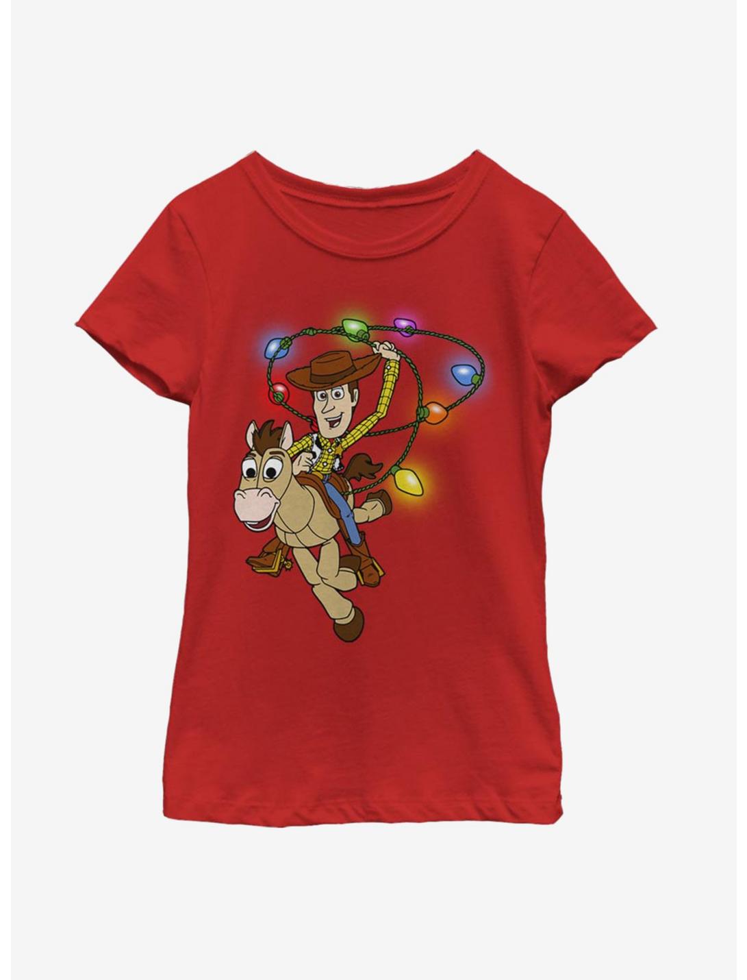 Disney Pixar Toy Story Lasso Lights Youth Girls T-Shirt, RED, hi-res