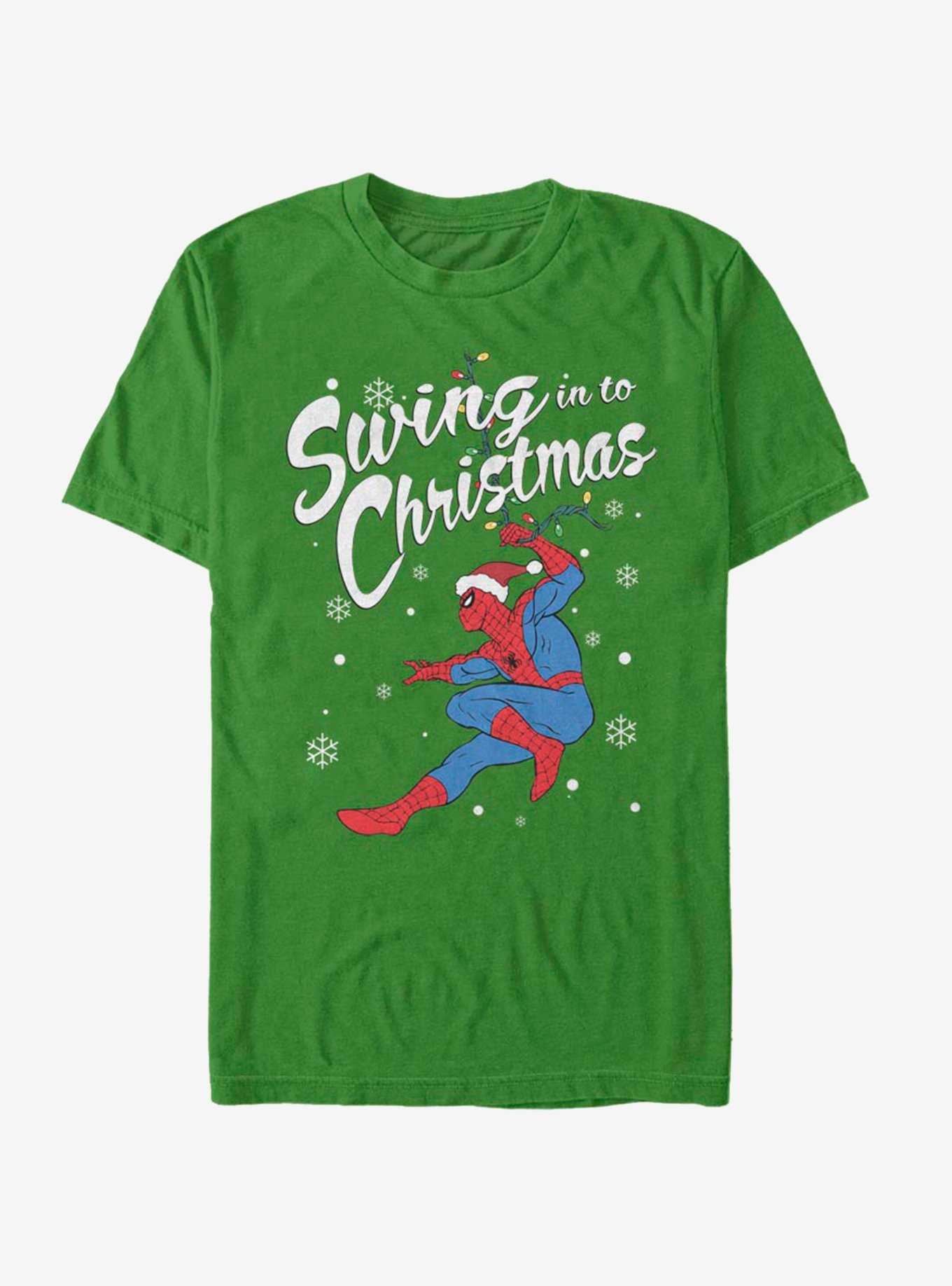 Marvel Spider-Man Swinging Spidey Christmas T-Shirt, , hi-res