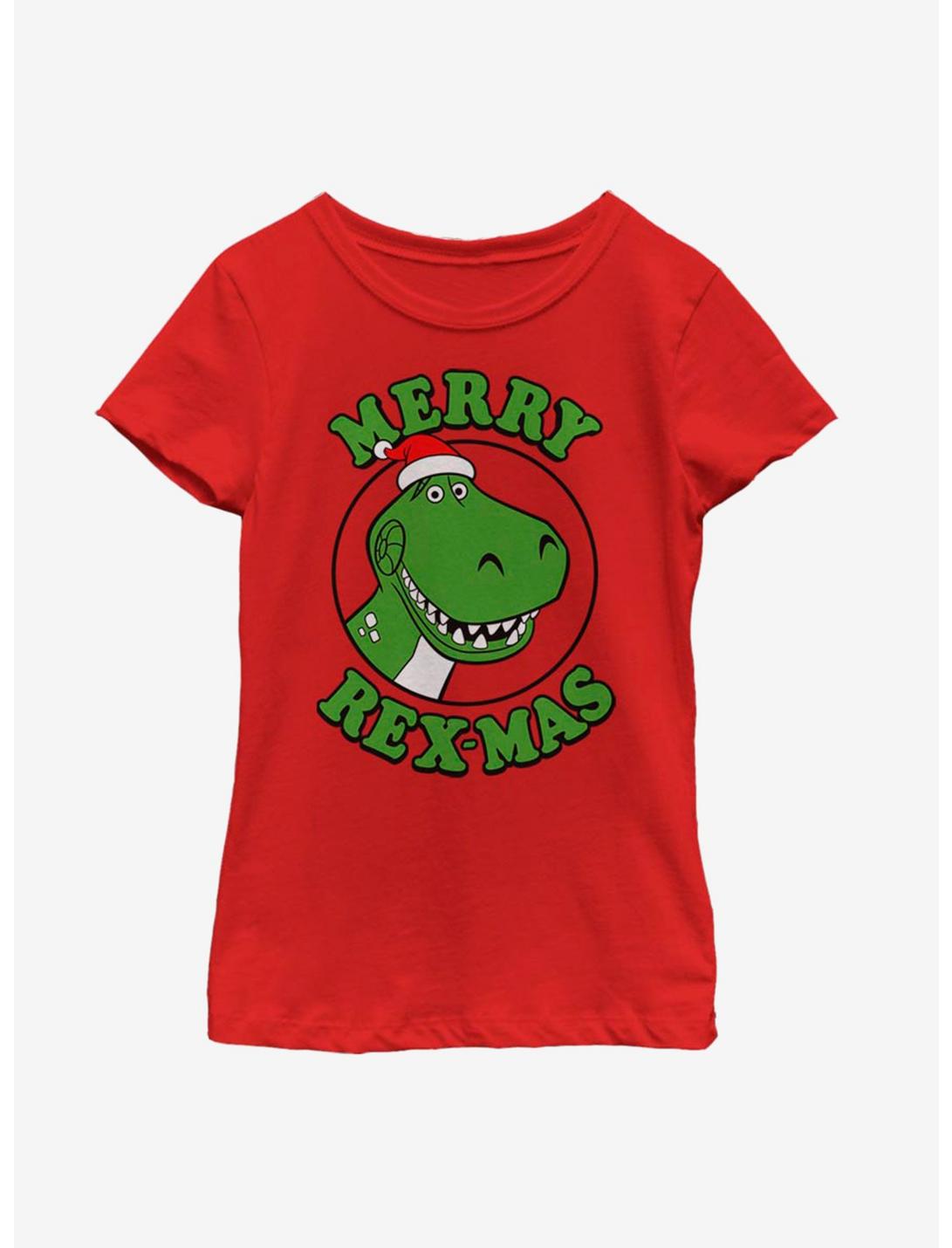 Disney Pixar Toy Story Merry Rexmas Youth Girls T-Shirt, RED, hi-res